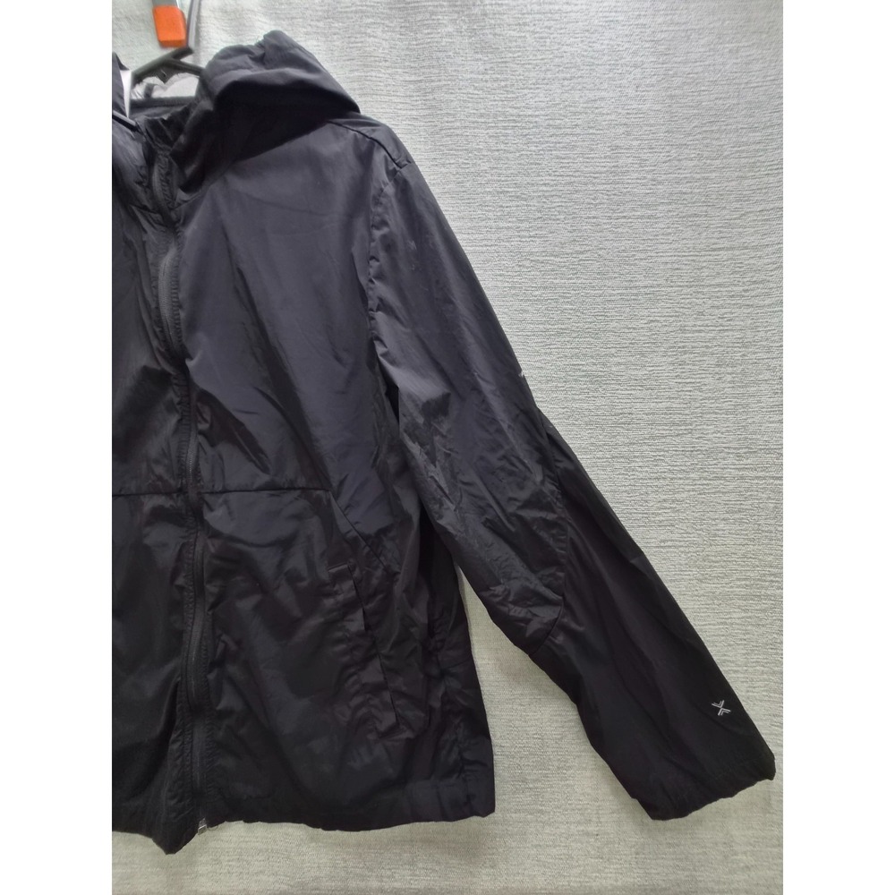 Xersion Windbreaker Jacket Womens Large Black Stretch Full Zip Hooded Waterproof - Picture 4 of 15